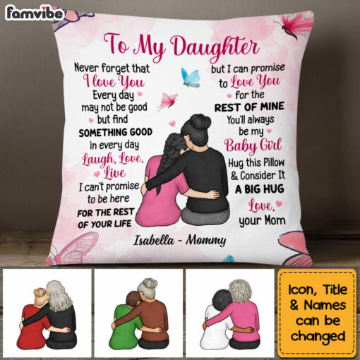 Personalized Gift For My Daughter Butterfly Hug This Pillow