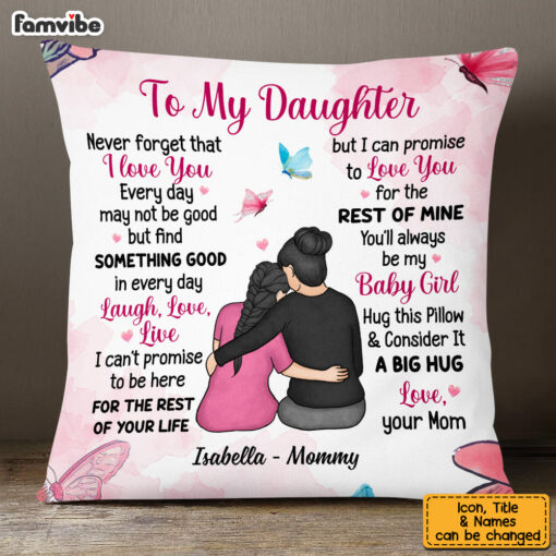 Personalized Gift For My Daughter Butterfly Hug This Pillow