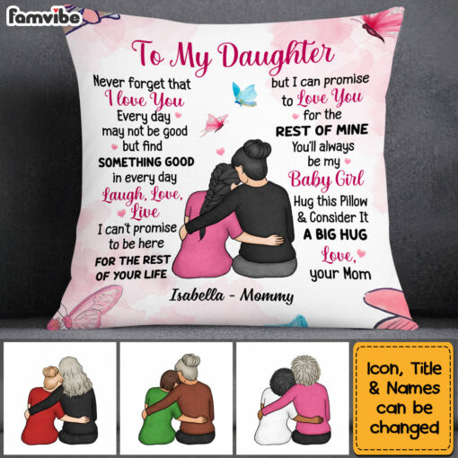 Personalized Gift For My Daughter Butterfly Hug This Pillow