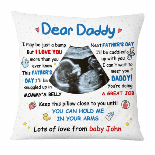 Personalized Gift For New Daddy I May Be Just A Bump Pillow