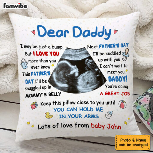 Personalized Gift For New Daddy I May Be Just A Bump Pillow