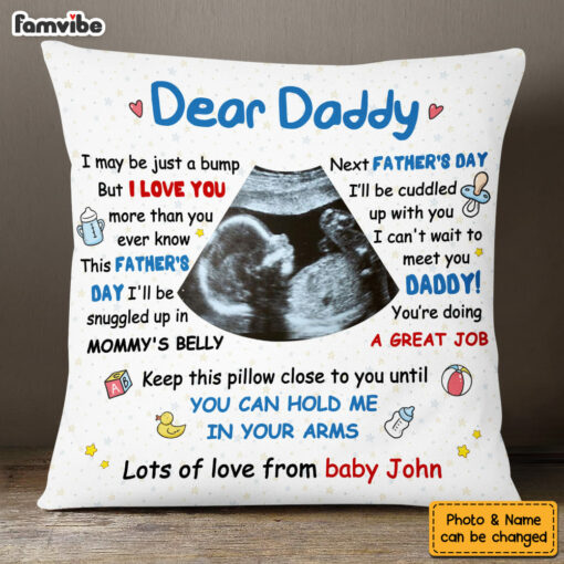 Personalized Gift For New Daddy I May Be Just A Bump Pillow