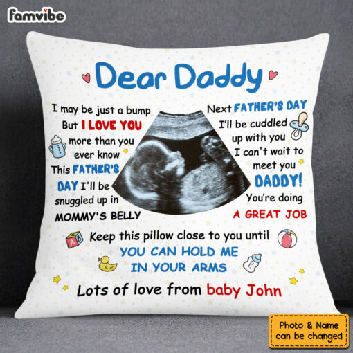 Personalized Gift For New Daddy I May Be Just A Bump Pillow