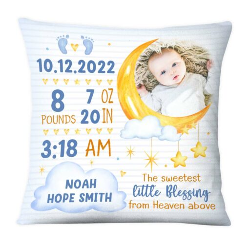 Personalized Gift For Newborn Baby Birth Announcement Pillow