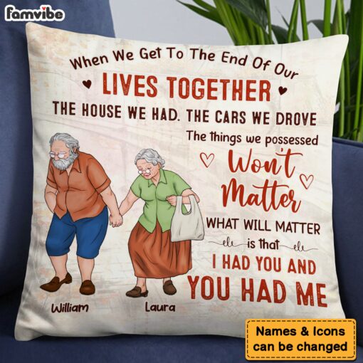 Personalized Gift For Old Couple Together To The End Of Their Lives Pillow