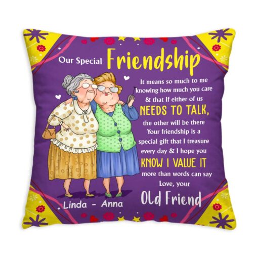 Personalized Gift For Old Friends Gift That I Treasure Pillow