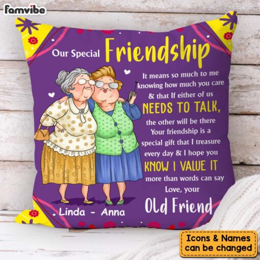 Personalized Gift For Old Friends Gift That I Treasure Pillow