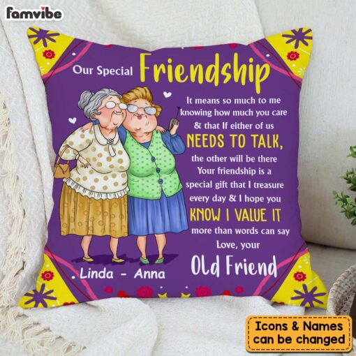 Personalized Gift For Old Friends Gift That I Treasure Pillow