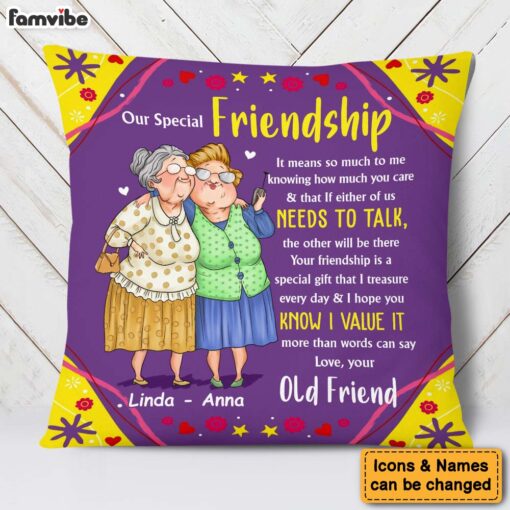 Personalized Gift For Old Friends Gift That I Treasure Pillow