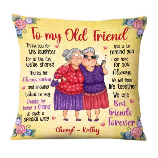 Personalized Gift For Old Friends Thank You For The Laughter Pillow