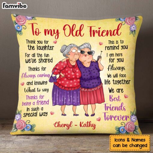 Personalized Gift For Old Friends Thank You For The Laughter Pillow