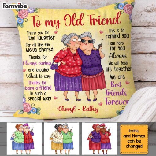 Personalized Gift For Old Friends Thank You For The Laughter Pillow