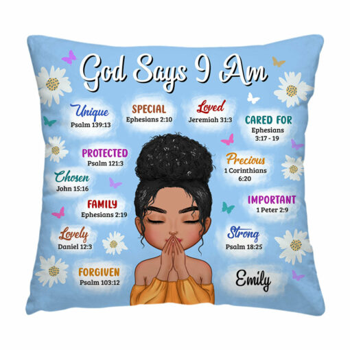 Personalized Gift For Woman Affirmation God Says Pillow