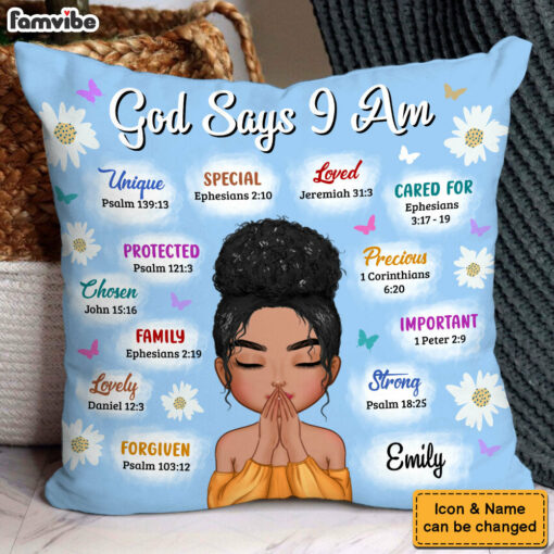 Personalized Gift For Woman Affirmation God Says Pillow