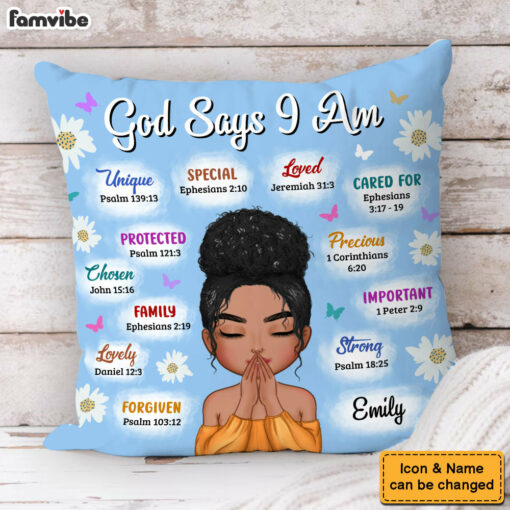 Personalized Gift For Woman Affirmation God Says Pillow