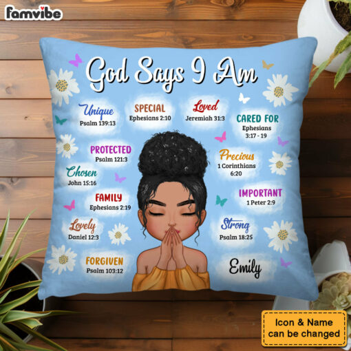 Personalized Gift For Woman Affirmation God Says Pillow