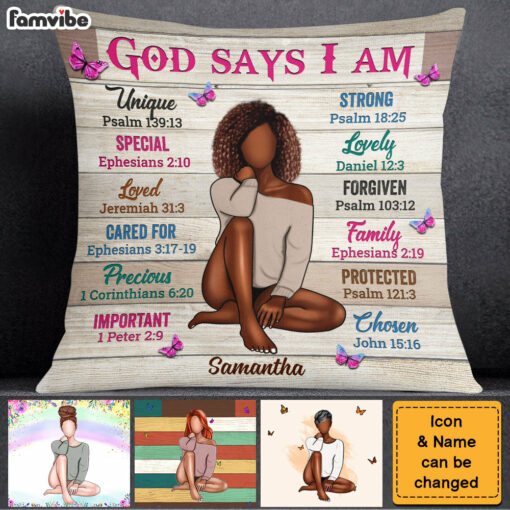 Personalized Gift For Woman God Says I Am Pillow