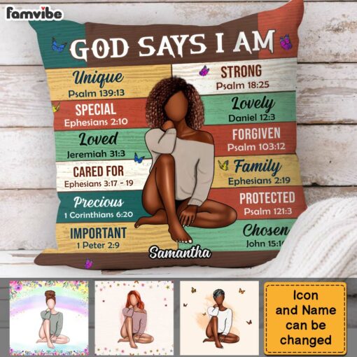 Personalized Gift For Woman God Says I Am Pillow