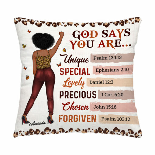 Personalized Gift For Women God Says I Am Pillow