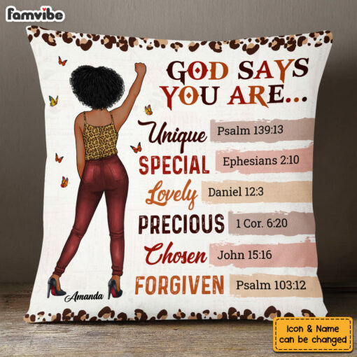 Personalized Gift For Women God Says I Am Pillow