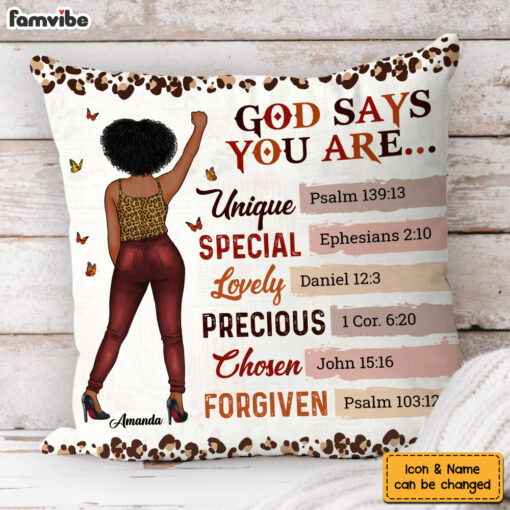 Personalized Gift For Women God Says I Am Pillow