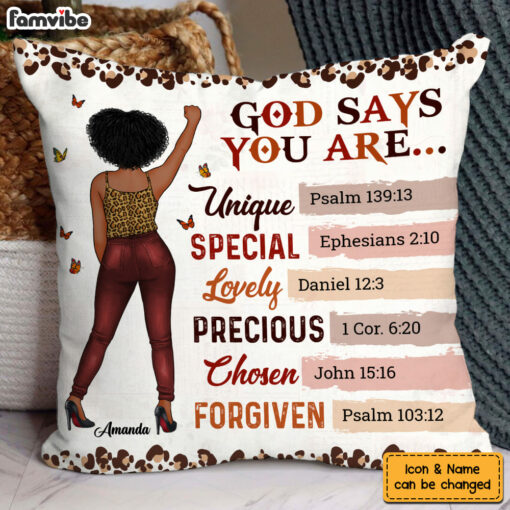 Personalized Gift For Women God Says I Am Pillow