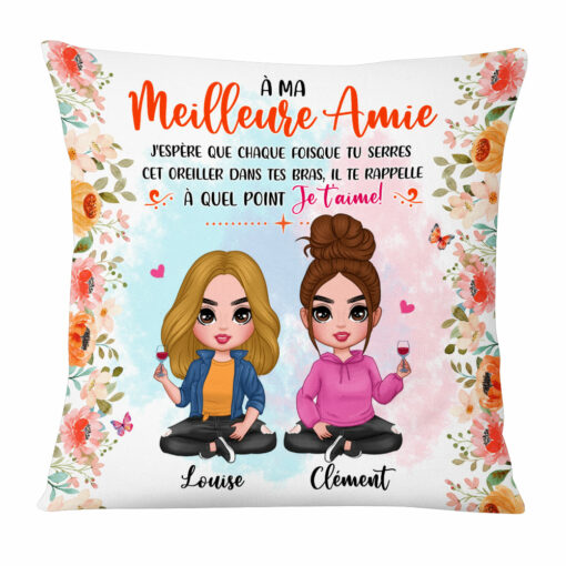 Personalized Gift Friends Sister French Hug This Pillow