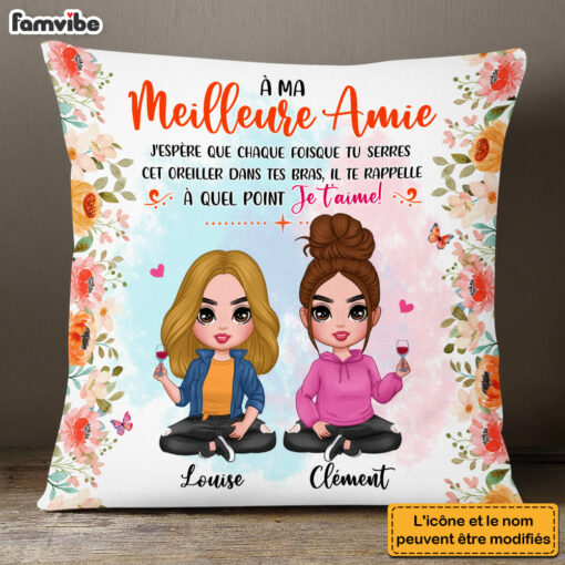 Personalized Gift Friends Sister French Hug This Pillow