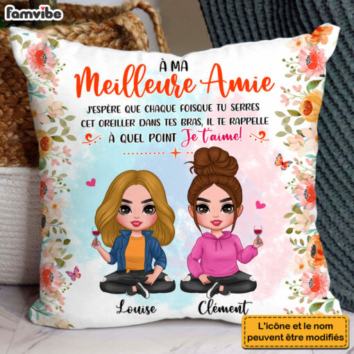 Personalized Gift Friends Sister French Hug This Pillow