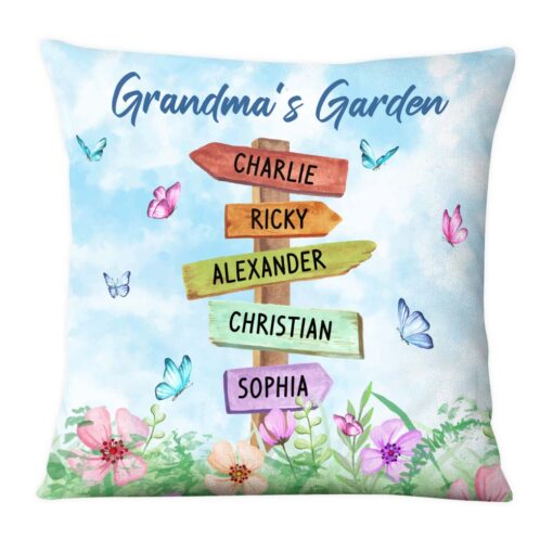 Personalized Gift Grandma’s Garden Pillow