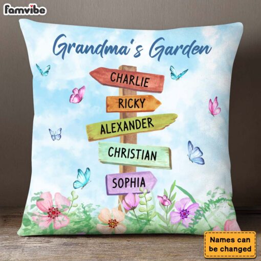 Personalized Gift Grandma’s Garden Pillow