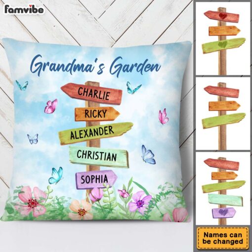 Personalized Gift Grandma’s Garden Pillow