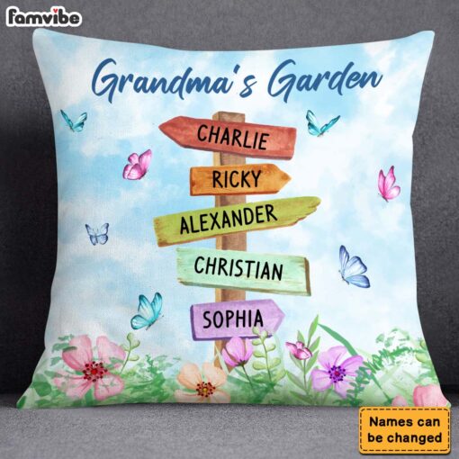 Personalized Gift Grandma’s Garden Pillow