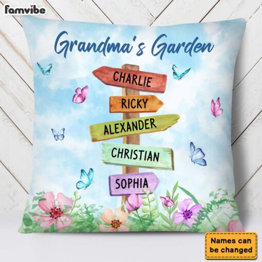 Personalized Gift Grandma’s Garden Pillow