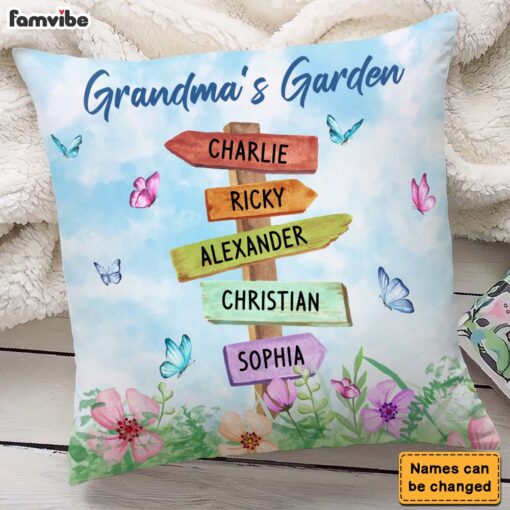 Personalized Gift Grandma’s Garden Pillow