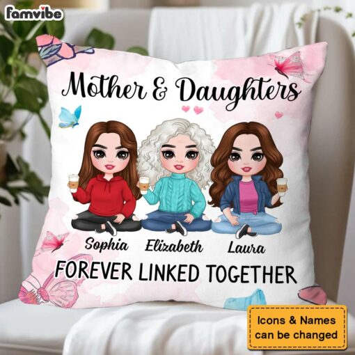 Personalized Gift Mom Daughter Forever Linked Together Pillow