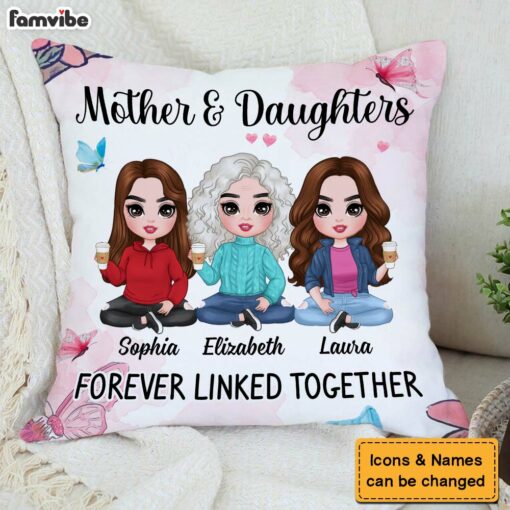 Personalized Gift Mom Daughter Forever Linked Together Pillow