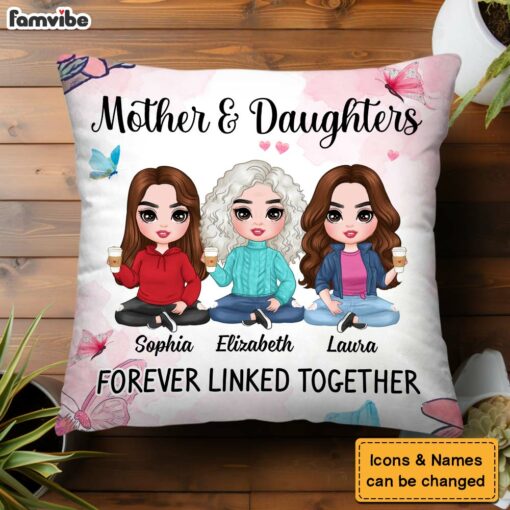 Personalized Gift Mom Daughter Forever Linked Together Pillow