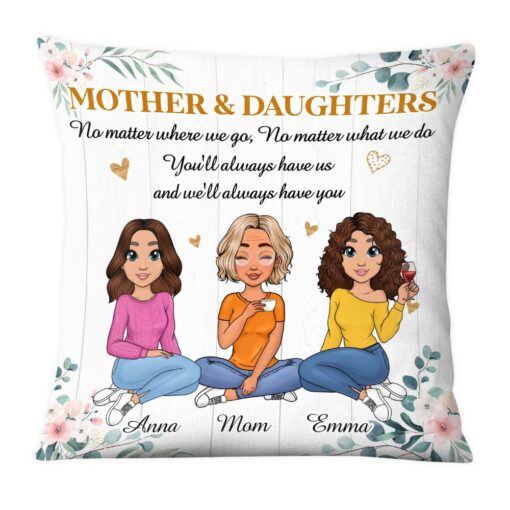 Personalized Gift Mother And Daughter No Matter Where We Go Pillow