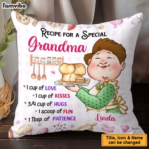 Personalized Gift Recipe For A Grandma Baking Pillow