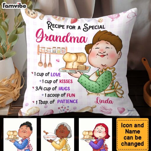 Personalized Gift Recipe For A Grandma Baking Pillow