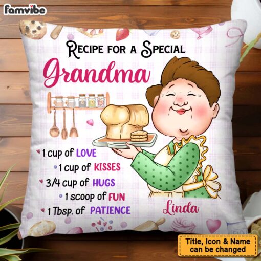 Personalized Gift Recipe For A Grandma Baking Pillow