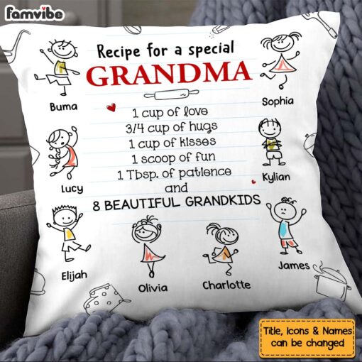 Personalized Gift Recipe For A Grandma Pillow