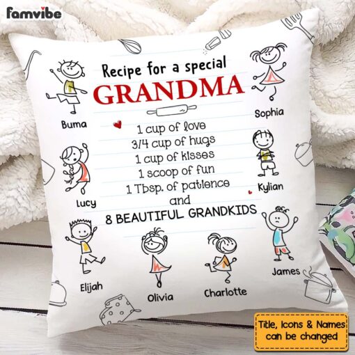 Personalized Gift Recipe For A Grandma Pillow