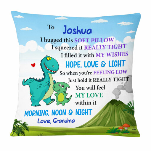 Personalized Gift Son Grandson Pillowcase Dinosaur Kids