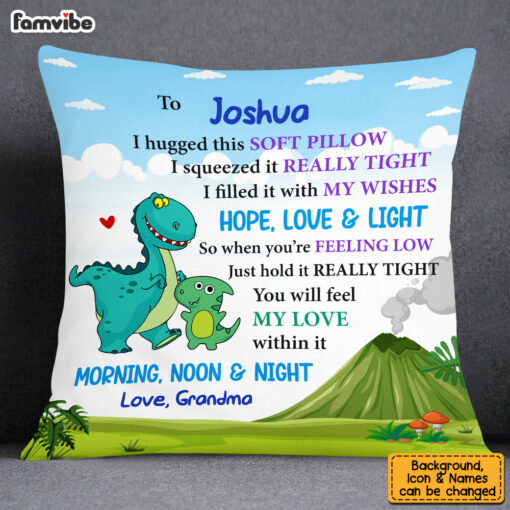 Personalized Gift Son Grandson Pillowcase Dinosaur Kids