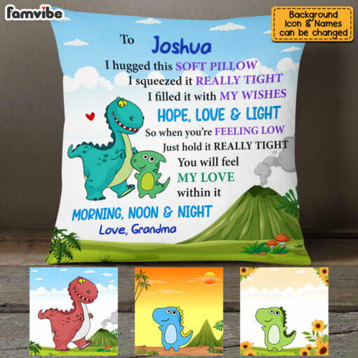 Personalized Gift Son Grandson Pillowcase Dinosaur Kids