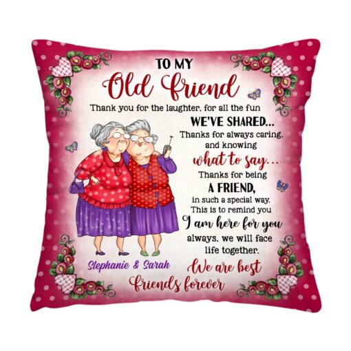 Personalized Gift To My Old Friend Polka Dot Pillow