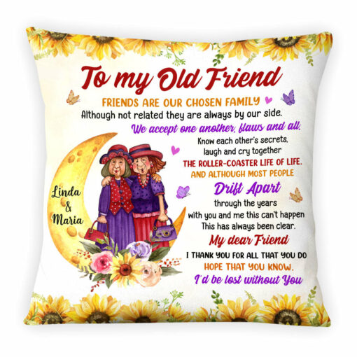 Personalized Gift To My Old Friend Sunflower Pillow