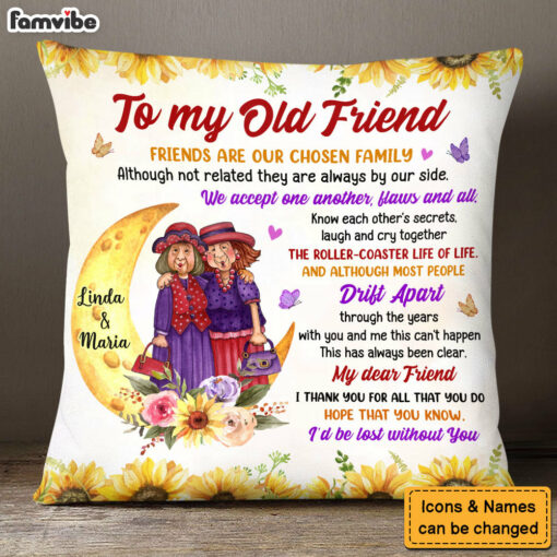 Personalized Gift To My Old Friend Sunflower Pillow